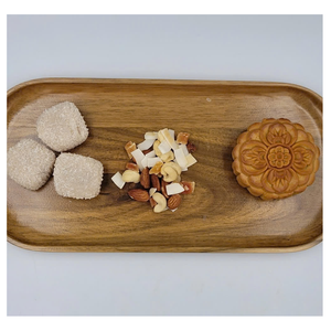 Plato de madera hecho a mano de Vietnam, material natural sostenible, diseño de bandeja de servicio elegante para platos gourmet y exhibición - Product Image 6