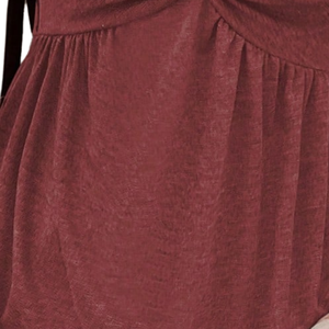 Camiseta sin mangas transpirable con cuello en V y tirantes finos para mujer, top casual de verano con peplum y diseño retorcido en la parte delantera, de jersey liso. - Product Image 6