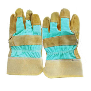 Los mejores guantes de seguridad de cuero dividido de piel de vaca de alto rendimiento para trabajos de construcción Guantes de trabajo de aparejo canadiense Excelente mano - Product Image 2