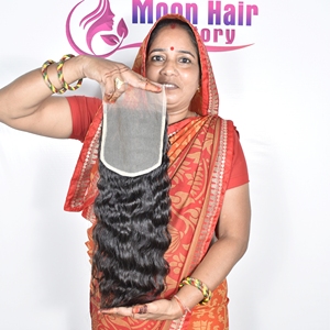 100% Super promoción Mejor calidad Raw Indian Remy Hair Proveedor de India Cierre de cabello humano Ondulado asegurado Sin procesar por exportación - Product Image 6