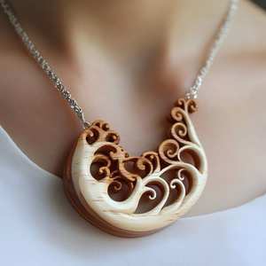 YOUR <b>NECKLACES</b> FOR WOMEN MEN NATURAL <b>LARGE</b> BOHO TRIBAL SONO WOODEN <b>Pendant</b> on Adjustable Cord Handmade <b>Necklace</b> - Product Image 6