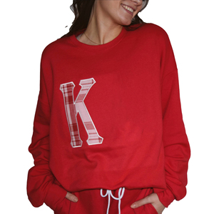 Tous les groupes personnalisés Lettres grecques Chenille Patches Alphabet grec Sweatshirts Appliqué Fraternité Sororité Lettres grecques Crew Neck - Product Image 2