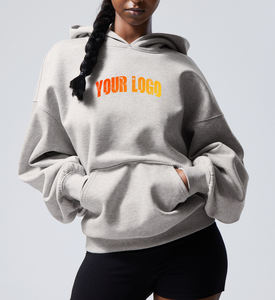 Sudadera con Capucha Deportiva para Gimnasio, Estilo Modesto para Mujer, Algodón Peinado Personalizado, Absorbe la Humedad, Talla XL, Tinte Liso - Product Image 1