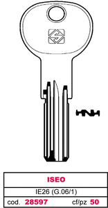 Chiave Punzonata in Ottone Ie26 (g.Vag 1) Iseo - Product Image 1