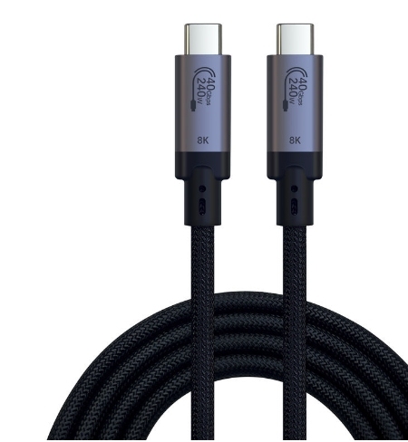 For USB-C USB-C Cable USB4.0 240W 6A Fast Charging Aluminum Nylon Braided Data Cable for IOS 3.3ft 8K 60Hz Eco-Friendly