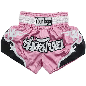 Pantalones cortos de boxeo hechos a mano personalizados de LICRA de secado rápido/poliéster con estampado de transferencia de calor Muay Thai para artes marciales, incluidos - Product Image 2