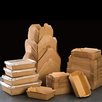 Caja de Papel para Alimentos, Autoarmable, para Llevar, con Logotipo Personalizado Impreso, Desechable y Ecológica