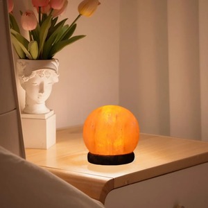 Lámpara de sal del Himalaya, luz de noche LED, Base de lámpara de roca de cristal tallada para decoración de dormitorio en casa, estilo de amor elegante, artesanías naturales - Product Image 2