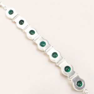 Pulsera de Plata de Ley con Circonita Verde, Diseño de Tenis, Engaste de Bisel, Gema Hecha a Mano, Joyería de Lujo para Mujer, Regalo - Product Image 2