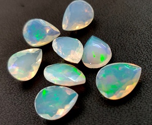 Corte de pera de ópalo etíope natural 6x9mm facetado-piedra preciosa de corte de pera de ópalo etíope suelto excelente calidad multifuego - Product Image 1