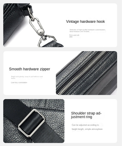 Design de luxe mode à la mode affaires décontracté hommes sacs à bandoulière étanche en cuir Pu épaule bandoulière grande capacité - Product Image 3