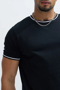 T-shirt en coton épais et léger, logo personnalisé, streetwear, t-shirts à col rond pour hommes, fabrication par Antique Fashion - Product Image 4