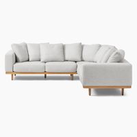 Sofá en forma de L, sofá Seccional de 3 piezas para interiores, muebles modernos de lujo para sala de estar, marco de madera para muebles de Hotel y hogar