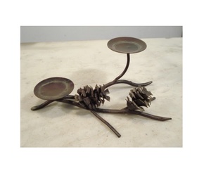 Aluminium Brances Bird <b>Pinecone</b> Candle Holder - Product Image 3