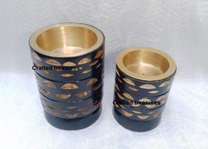 Brûleur d'encens écologique Mubkhar avec incrustations en bois et résine, design incurvé, style arabe, ensemble de brûleurs d'encens pour l'Aïd - Product Image 4