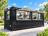 Restaurant modulaire en conteneur de 20 pieds, à un étage, isolé, préfabriqué, entièrement équipé pour la restauration professionnelle