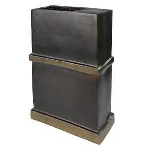 แจกันดอกไม้ตั้งโต๊ะสไตล์ชายทะเลสีทอง ทำจากเหล็กดัดมือ ดูหรูหรา กำลังเป็นที่นิยมจาก Zahid Exports - Product Image 3