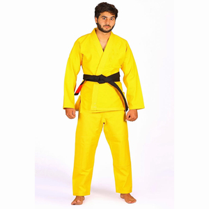Traje de Karate de artes marciales de Color amarillo liso de alta calidad, traje de Taekwondo, traje de entrenamiento de práctica, traje de Karate para niños - Product Image 1