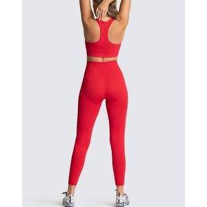 Conjunto de Yoga sin costuras de secado rápido para mujer, Reversible Sujetador deportivo, mallas, camisetas deportivas transpirables, pantalones, patrón sólido XS - Product Image 3