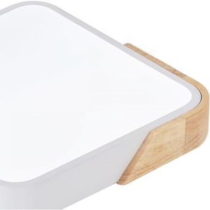 LEDUNI 24W LED plafoniera dimmerabile telecomando 2700K-6500K legno bianco Design 2400LM per sala da pranzo temperatura colore 6000K - Product Image 4