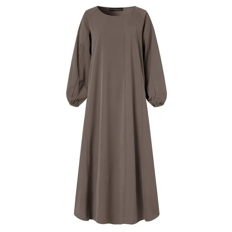 2024 son tasarım moda uzun kollu kadınlar Abaya bayanlar uzun müslüman kıyafetleri Abaya toptan fiyata basit düz