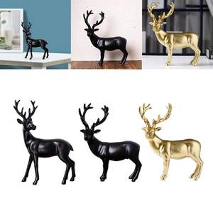 Vase décoratif de statue de cerf en métal doré antique moderne unique pour la collection de Figurines de décoration d'intérieur de table - Product Image 4
