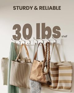 White <b>Wall</b>-Mounted Coat Rack With <b>Hooks</b> <b>for</b> Hanging Coats and Hats Coat <b>Hook</b> <b>Wall</b> Hangers <b>for</b> Clothing Storage - Product Image 3