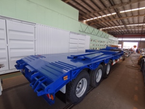 Heavy Duty Lowbed Steel Gooseneck Semi <b>Trailer</b> 100T Payload 13TON Axle JOST Landing Gear China Truck <b>Trailer</b> - Product Image 5