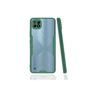 Coque en silicone premium JoieCreatif pour Realme C21, vert foncé, coque de protection pour téléphone avec finition électrolytique spéciale - Product Image 1
