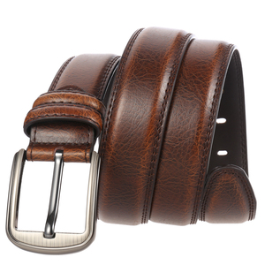 Ceintures en cuir véritable de mode d'affaires personnalisées en gros, ceinture en cuir à boucle à ardillon réglable - Product Image 2