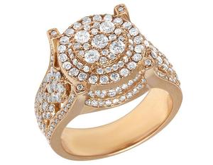 แหวนฮิปฮอปประดับเพชรโมอิสชุบโรสโกลด์สำหรับผู้ชายเครื่องประดับหรูหรา - Product Image 1