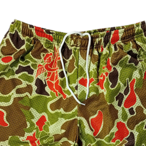 Shorts pour hommes imprimés camouflage vert brun rouge motif floral respirant séchage rapide été décontracté vêtements de basket-ball - Product Image 3