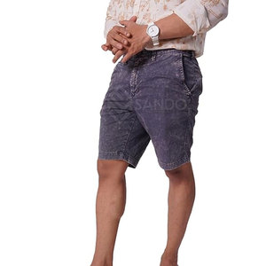 กางเกงขาสั้นผู้ชายแบบขายส่ง น้ำหนักเบา ผ้าคอตตอน 100% ซักย้อมสีแบบแอซิดวอช ใส่สบาย แห้งเร็ว ระบายอากาศดี รับผลิตตามแบบ OEM - Product Image 1