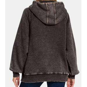 Alta calidad de peso pesado vendedores personalizados lavado ácido Vintage Unisex hombres mujeres de gran tamaño chándal en blanco hombres sudaderas con capucha sudaderas - Product Image 2