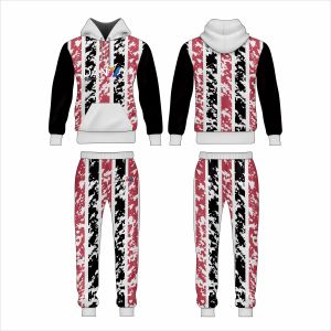 ชุดวอร์มกีฬาฤดูหนาวแบบยูนิเซ็กซ์ สวมใส่สบาย กันลม ดีไซน์มีฮู้ด ปรับแต่งโลโก้ด้านหน้าได้ ลายพื้น พิมพ์ลายแบบซับลิเมชั่น - Product Image 1