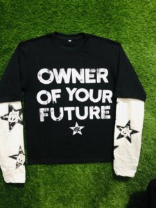 Graphic <b>Tops</b> <b>Crop</b> Tees & Hip Hop Print Long Thermal Sleeves Cotton Loose Fit - Product Image 2