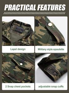 Chaqueta de Camuflaje de Lona de Algodón Refrescante para Hombre, Estilo Urbano Corto, Lavada, para la Temporada de Invierno - Product Image 5