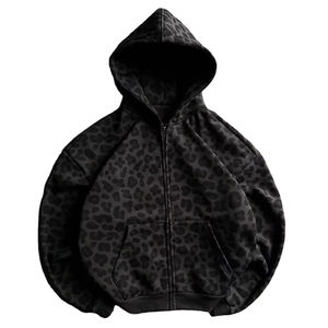 2025 New Arrival Customized <b>Black</b> Camo Oversized Zipper Unisex Hoodie - Product Image 1
