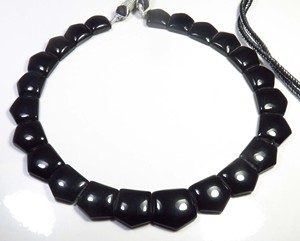Black Onyx Agate Gemstone Necklace 23 Beads 315 Carats 13-19mm Smooth Fancy Jewelry <b>Top</b> Grade for Jewelry Making Loose Gemstones - Product Image 3