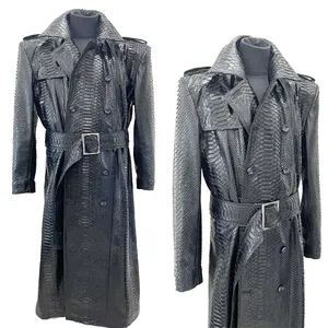 New Arrival Lederjacken Custom Made Men langer Leder Trenchcoat günstigen Preis Ledermantel zum Verkauf