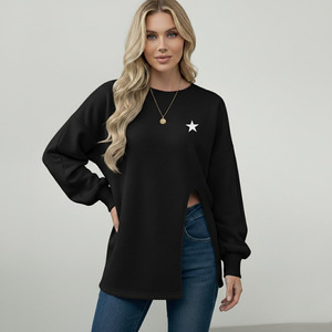 เสื้อสเวตเชิ้ตผ้าฝ้ายสำหรับผู้หญิงพิมพ์ลายโลโก้ตามสั่ง - Product Image 5