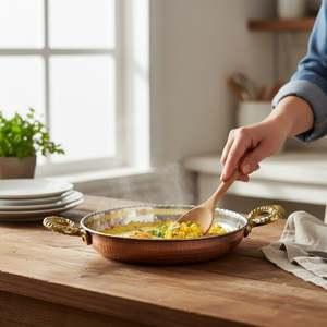 Patterned Design Cast Iron <b>Cookware</b> <b>Set</b> Thick Copper Pan & Egg Fry for Home Cooking Metal Kitchen Wok - Product Image 3