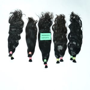 100% cuticule alignée indien vierge en vrac cheveux ondulés pas cher brut naturel Remy y y y compris droite vague de corps Afro Temple vendeurs - Product Image 2