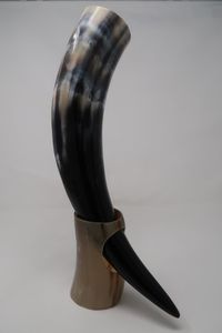 Viking Drinking Horn <b>Mug</b> Food Safe Genuine <b>Ceramic</b> Cup Leather Holder Weddings Hotel Party Use Inspired Indian Culture HF crafts - Product Image 3