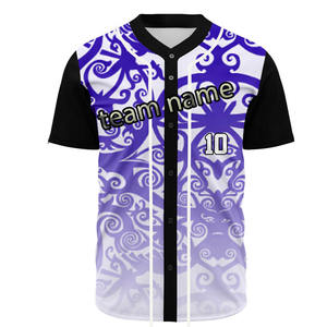Livraison rapide Maillot de baseball uni à impression personnalisée Maillot de baseball bon marché à sublimation pour homme à vendre - Product Image 5