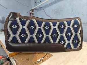 High Quality Wholesale Customized Logo Western Equestrian Wool <b>Felt</b> Saddle <b>Pad</b> Pressed Wool <b>Felt</b> Cotton Fabric Genuine Leather - Product Image 2