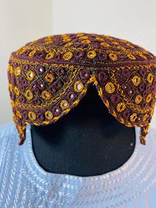 Mens Afghani Traditional <b>Cap</b> Handmade <b>Ethnic</b> Pashtun Headwear Cultural Vintage Embroidered Formal Lace Cotton <b>Hat</b> Daily - Product Image 5