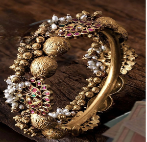 กำไลทองเหลืองสุดหรู ประดับด้วยหินหลากสีขนาดใหญ่ มีจำหน่ายในราคาขายส่ง - Product Image 4