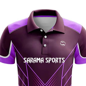 Vente en gros de vêtements de sport avec logo personnalisé T-shirt polo à manches courtes en polyester 100% à séchage rapide pour hommes, maillot de cricket - Product Image 2