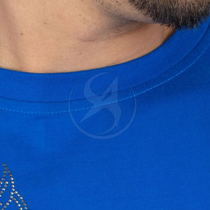 เสื้อยืดผ้าฝ้ายพลอยเทียมสำหรับผู้ชายทำจากโพลีเอสเตอร์ผ้าฝ้าย100% บริการ OEM - Product Image 5